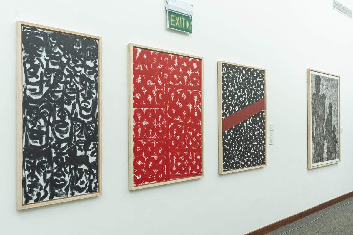 Artworks by Aung Myint and Brang Li from the Thukhuma Collection on display at the School of Economics